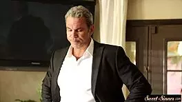 classy stepdaughter gets pussyfucked by stepdad in erotic roleplay