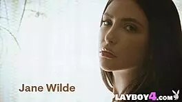 petite jane wilde flaunts her big booty. she poses hot on the bed for fun.