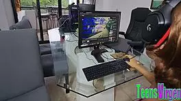 Hey, this flexible teen rides a stranger's cock hard in her home, cumming all over it with natural tits bouncing