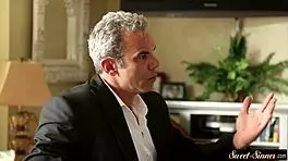 classy stepdaughter gets pussyfucked by stepdad in erotic roleplay