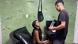 Japanese Schoolgirl in Uniform Gets Pussy Licked by Voyeur in Home Invasion