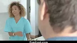 Curly haired ebony step sister creampied by step bro in taboo POV