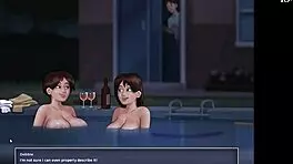 Watch this step mom riding cowgirl and fingering roughly in Summertime Saga compilation, her tits bouncing like a whore.