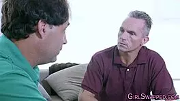 Teen fucks old stepdad