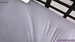 Teen 18+ enters taboo family handjob competition and gets first cumshot in group threesome