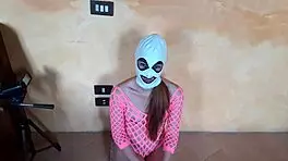 why wear pink fishnet catsuit and pink platform ankle boots for rough pov blowjob?