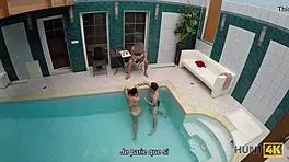 Watch me pick up this teen for sex in the pool.