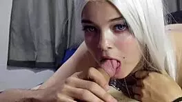 Blonde teen blows in 69 position!