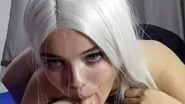 Blonde teen blows in 69 position!