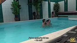 Watch me pick up this teen for sex in the pool.