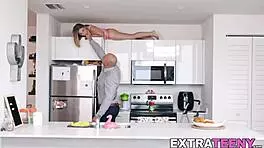 Small teen kara lee with natural tits ravaged by huge cock in pov