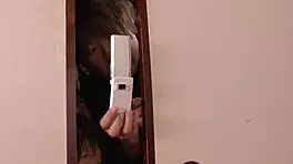 Japanese girl teases pussy while boys watch