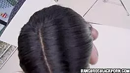 Horny black teen 18+ deepthroats a thick shaft