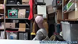 oh man, that shoplifter girl got a huge facial from the security guy, it was so messy and real