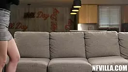 Hey, watch Nala Brooks give Brick Danger a sloppy blowjob in doggystyle, bending over with her petite tits and ass on display 😏