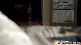 Brunette Teen In Panties Scissoring With Petite Skinny Lesbian