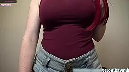 sexy babe plays game clothed beautiful smile