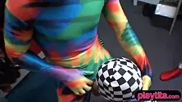 college teens costume party in dorm turns into wild group sex