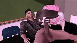 Slutty Asian Gets Rough Help With Her College Exam In 3D Porn!