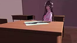 Slutty Asian Gets Rough Help With Her College Exam In 3D Porn!