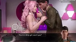 I watch cute pink-haired streamer get tight ass creampied in taboo hentai game