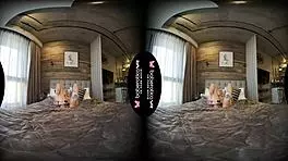 mika teases her cock solo in vr, masturbating with toys