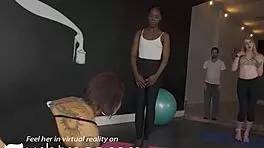 vrbtrans shares hot yoga session with horny skinny trans slut