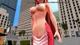 hey, what's miia the snake girl doing naked and spreading in public