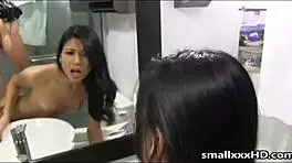 My petite latina girlfriend enjoys college life with friends