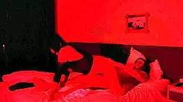 Teen 18+ watches horror movie and gives cum in mouth