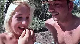 German Blonde Teen 18+ Gets Intense Outdoor Fucking