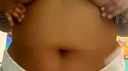 Teasing my fat teen pussy with buttplug, feeling horny for anal assfucking