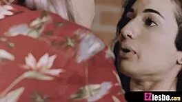 Cute blonde teen lesbians celebrate anniversary with oral and ass play