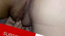 Latina teen's shaved solo play