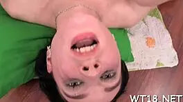 gorgeous teen gets licked then sucks