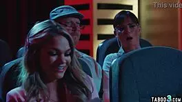 Hot Blonde Teen Athena Faris Complains On Big Cock In Movie Theatre