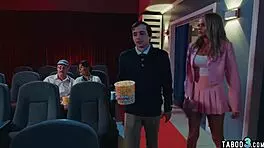 Hot Blonde Teen Athena Faris Complains On Big Cock In Movie Theatre