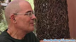 ginger teen 18+ getting pussy jizzed by grandpa in old and young fun