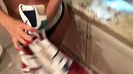 novinho enjoys a hot latina in the shower