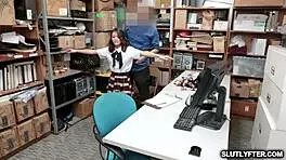 jasmine grey rides big cock at shop