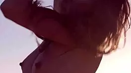 petite talia mint masturbates beautifully on a public beach with cute vibes