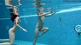 Lizi Vogue and Lady Dee Strip Naked in Lesbian Swim