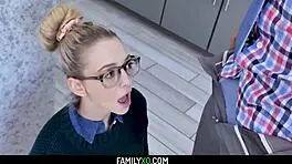 Blonde step daughter Lily Larimar banged by step dad! Wow!