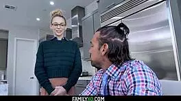 Blonde step daughter Lily Larimar banged by step dad! Wow!