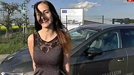 she gives cunnilingus to wet pussy with dildo