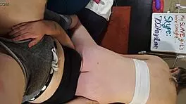 Pregnant teen 18+ dominates interracial slave with intense face riding