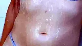 Step sister feels aroused in wet shower with big ass and tits