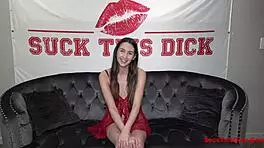 Natalia Nix, petite Puerto Rican Latina, sucks cock in casting interview