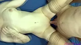 Rough fucking my hot teen girlfriend in stockings 😈💦