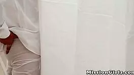 mormon babe prepares for intense action with an older stud